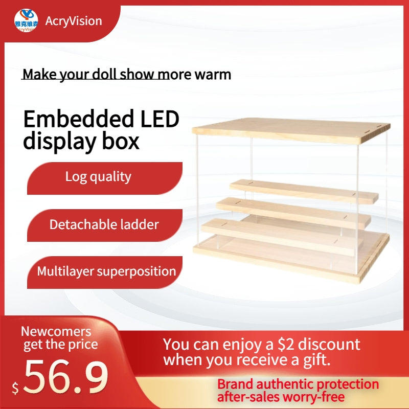 Hand-held display box with log lamp
